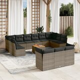  14-dijelni set vrtnih sofa od poliratana s jastucima sivi | shoptok.hr
