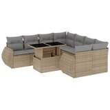 Maison Chic Seti vrtnega pohištva - Vrtna garnitura 9-delna z blazinami bež poli ratan, (21804575) | Shoptok.si