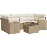 Maison Chic Seti vrtnega pohištva - Vrtna garnitura - Vrtni pohištvo set 7-delna z blazinami bež poli ratan, (21804420) | Shoptok.si