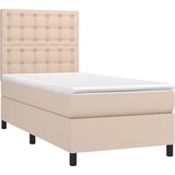  box spring i madrac LED cappuccino 80x200cm umjetna koža | shoptok.hr