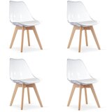 Brandless MARK Stol - prozorne / naravne noge x 4, (22030580) Cene