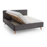 Meise Möbel Antracitno sivi tapecirani bračni krevet s prostorom za pohranu s podnicom 160x200 cm Mattis – | shoptok.hr