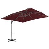  Konzolni vrtni suncobran s aluminijskim stupom 400x300 cm bordo | Eponuda.ba