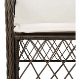 vidaXL 3-dijelni bistro set s jastucima smeđi od poliratana | shoptok.hr