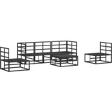 vidaXL Vrtna sedežna garnitura 6 pcs Črna 70 x 70 x 32 cm Aluminij | Shoptok.si