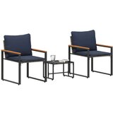  Setovi namještaja s jastukom 3 pcs Siva i tamnoplava Ratan | shoptok.hr