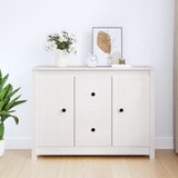 Maison Chic Komoda - Predalnik bela 100x35x74 cm trdna borovina, (21716058) | Shoptok.si