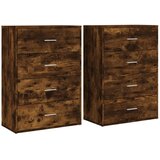 Maison Chic Komoda - Predalnik 2 kosa dimljeni hrast 60x31x84 cm inženirski les, (21720866) | Shoptok.si