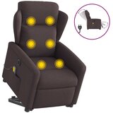 vidaXL električni masažni naslanjač s funkcijo vstajanja temno rjav | Shoptok.si