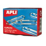 Apli papirne sponke, srebrne št. 3 vel. 40 mm | Shoptok.si
