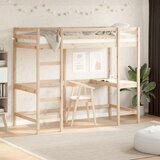  The Living Store Posteljni okvir z mizo 100x200 cm trdna borovina - Visoka Postelja, (21525456) | Shoptok.si