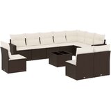 vidaXL 11-dijelni set vrtnih sofa od poliratana s jastucima smeđi | shoptok.hr
