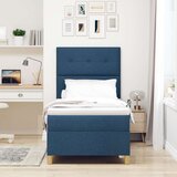 Box Spring postelja z vzmetnico modra enoposteljna tkanina, (22051578) | Shoptok.si