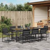  Vrtni set za objed 9 pcs Crna 200 x 80 x 73 cm | shoptok.hr
