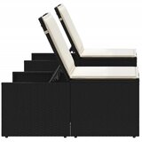  Modularne ležaljke 2 kom sa stolom crne boje poli ratan | shoptok.hr
