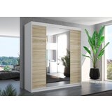 ADRK Klizni ormar s ogledalom DALMATIA 200 cm - BIJELA-SONOMA HRAST | shoptok.hr