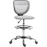 pisarniški stol poliester 59D x 59Š x 106–126V cm Svetlo siva, (5000242949)
