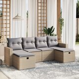  The Living Store Vrtna sedežna garnitura 6-delna z blazinami bež poli ratan - Vrtna Sedežna Garniture, (21471619) | Shoptok.si