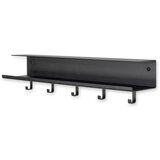 Spinder Design Črn kovinski stenski obešalnik s polico Easy – | Shoptok.si