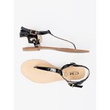 Shelvt Black flat sandals in flip-flop style | Shoptok.si