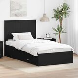  Konstrukcija postelje z vzglavjem Črna in srebrna 100 x 200 cm, (5000103124) | Shoptok.si