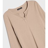 Sinsay Pamučna majica dugih rukava s Henley izrezom | shoptok.hr