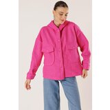 By Saygı Hooded Bag Pocket Oversize Felt Boucle Coat | shoptok.hr