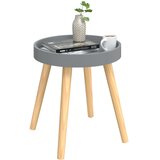  Bočni stolić sivi 38 x 38 x 40 cm konstruirano drvo i borovina | Shoptok.si