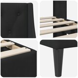  Krevetna konstrukcija s uzglavljem Crna 140 x 200 cm Baršun | shoptok.hr
