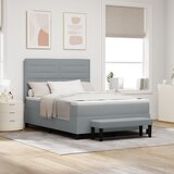 vidaXL Box Spring Krevet s Madracem i Klupicom Svijetlo Siva 140x200 cm Tkanina Cijene
