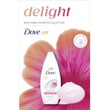 Dove Ženski kozmetički set Delight Petal, gel za tuširanje 250ml + sapun 90g + puf Cijene