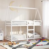 vidaXL Pograd s streho bel 90x190 cm trdna borovina | Shoptok.si