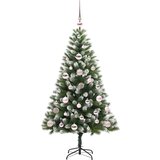 vidaXL Umjetna jelka s pantenom i pahuljicama Zelena i bijela 120 cm | shoptok.hr