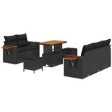 vidaXL Vrtna sedežna garnitura z blazino 10 pcs Črna poli ratan, (5000135810) | Shoptok.si