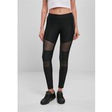 Urban Classics Women's Tech Mesh Rib Leggings - Black
