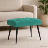  Klupa s gumbastim tkanjem Tirkizna 60 x 40 x 45 cm Baršun | shoptok.hr