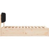 vidaXL Posteljni okvir z oblazinjenim vzglavjem Črna 90 x 190 cm | Shoptok.si