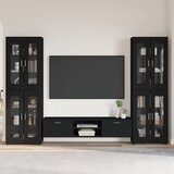  Set TV komoda FLORIN 3 kom. Crna Konstruirano drvo | shoptok.hr