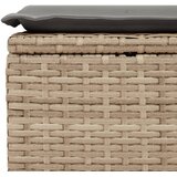  Vrtni tabure s jastukom bež 55 x 55 x 37 cm od poliratana | shoptok.hr