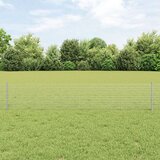 vidaXL varjena žična ograja s 5 U stolpci Srebrna 0.4x10 m jeklo | Shoptok.si