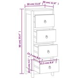  Ladičar 30 x 30 x 90 cm od masivne tikovine | shoptok.hr