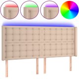  LED uzglavlje boja cappuccina 163x16x118/128cm od umjetna koža | shoptok.hr