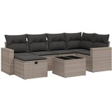 Maison Chic Seti vrtnega pohištva - Vrtna garnitura - Vrtni pohištvo set 7-delna z blazinami siv poli ratan, (21802024) | Shoptok.si