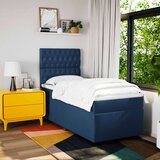 vidaXL Box spring postelja z vzmetnico modra 90x190 cm blago | Shoptok.si