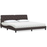 vidaXL Postelja z vzmetnico temno rjava 200x200 cm blago, (22067013) | Shoptok.si