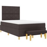 vidaXL Postelja z vzmetnico in klopjo Temno rjava 120x190 cm Tkanina, (22083681) | Shoptok.si