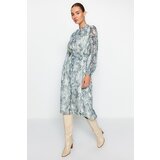 Trendyol Green Belted Woven Animal Pattern Shirt Dress Cijene