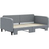  Dnevni krevet na razvlačenje svjetlosivi 100x190 cm od tkanine - Svjetlosiva s krevetom na izvlačenje | shoptok.hr