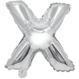 Folija balon v obliki črke v srebrni barvi – črka X 32 cm