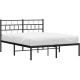  Metalni okvir za krevet s uzglavljem crni 120x200 cm | shoptok.hr